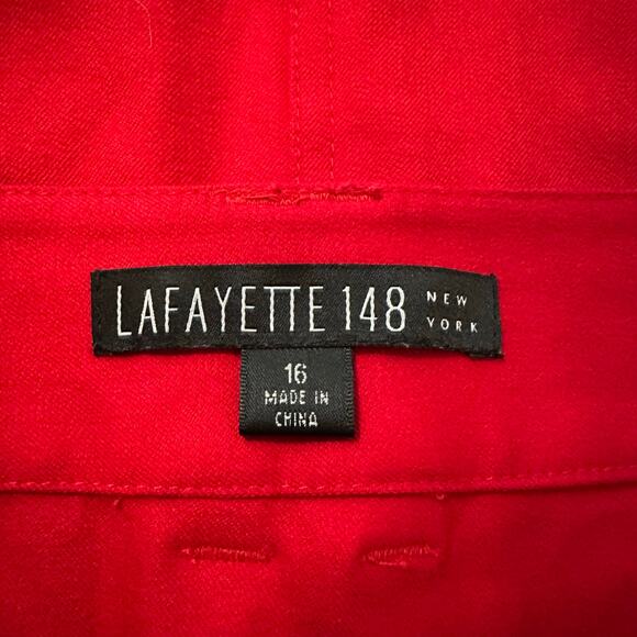 Lafayette 148 red straight knee-length skirt size 16 - Picture 4 of 8
